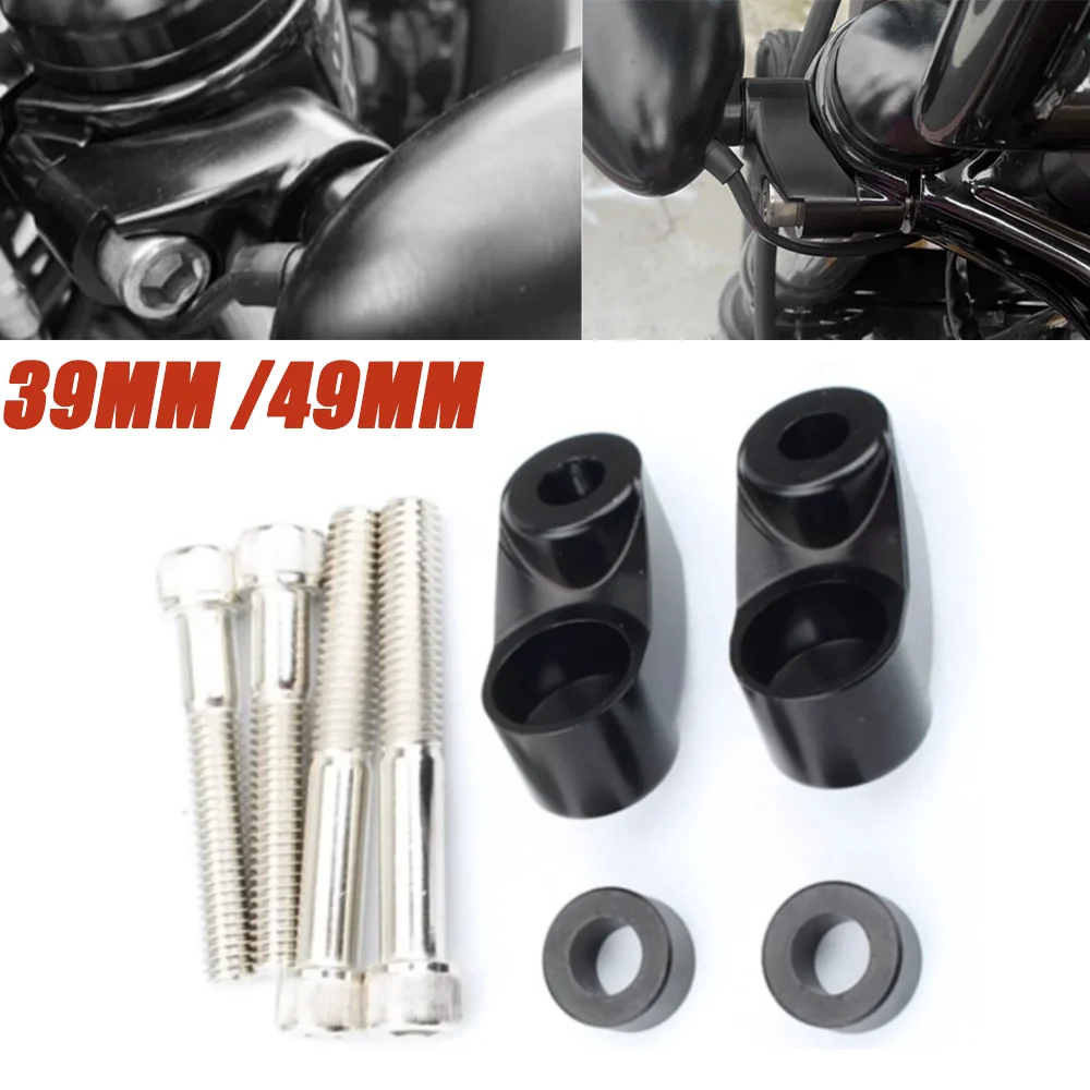 Motorcycle Front Turn Signal Relocation Brackets Shift Kit 39mm 49mm Signal Lamp Holder For Harley Sportster FXR FXD Dyna