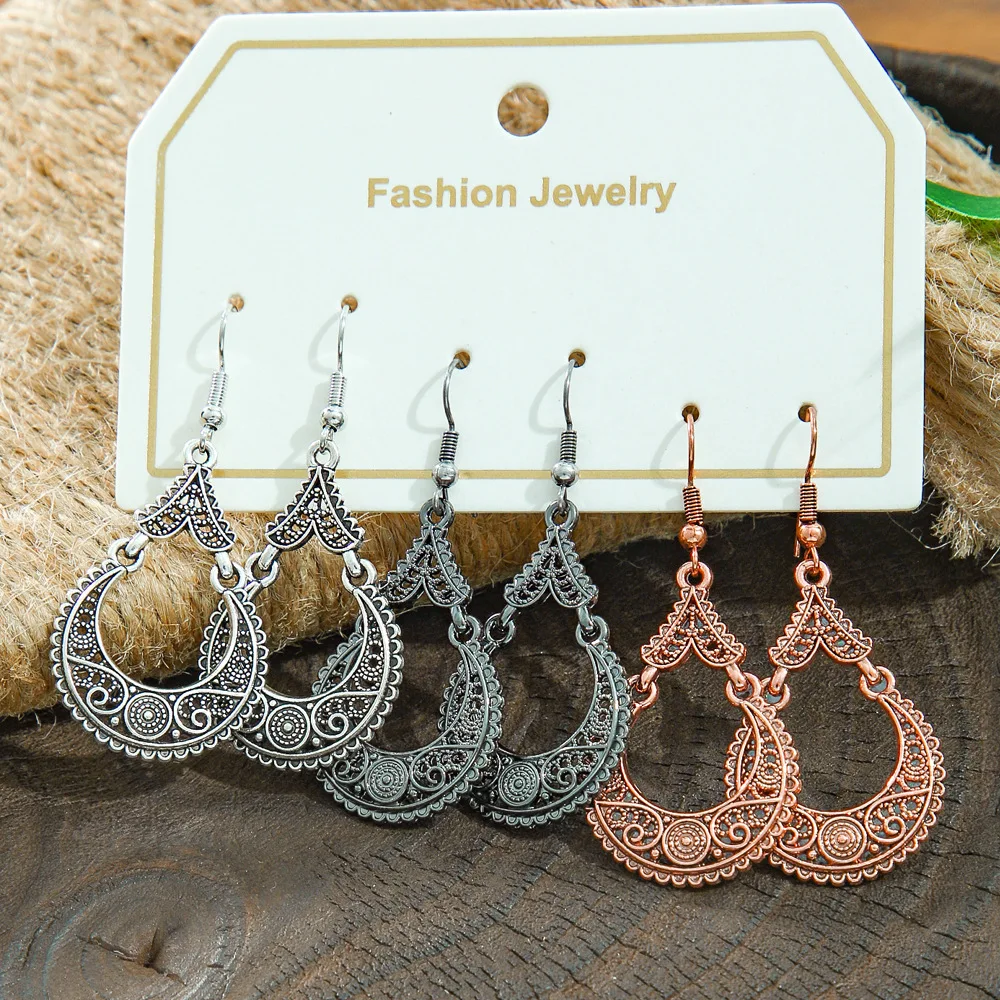 Fashion 3Colors Alloy Earring  - Ethnic Indian Fashion 评论和价格