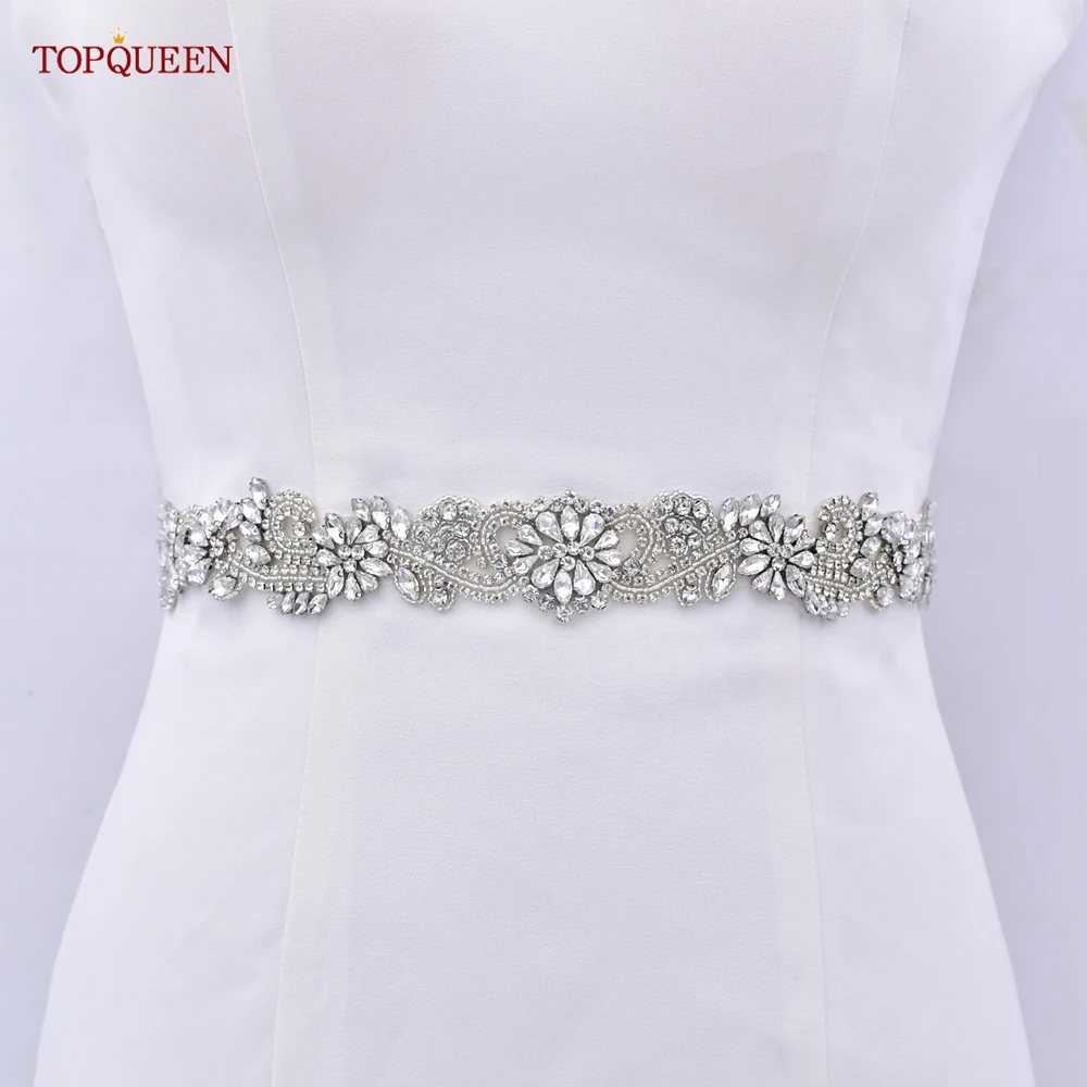 TOPQUEEN – ceinture scintillante avec strass pour femme, vêtement de luxe avec diamants, S106