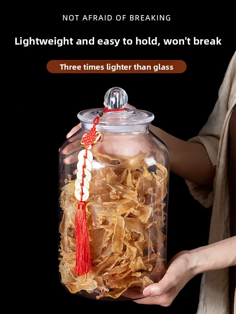 Tarro de plástico hermético para almacenamiento de gelatina, productos secos, té de hierbas, mermelada, botella de embalaje de regalo, uso comercial, redondo S...