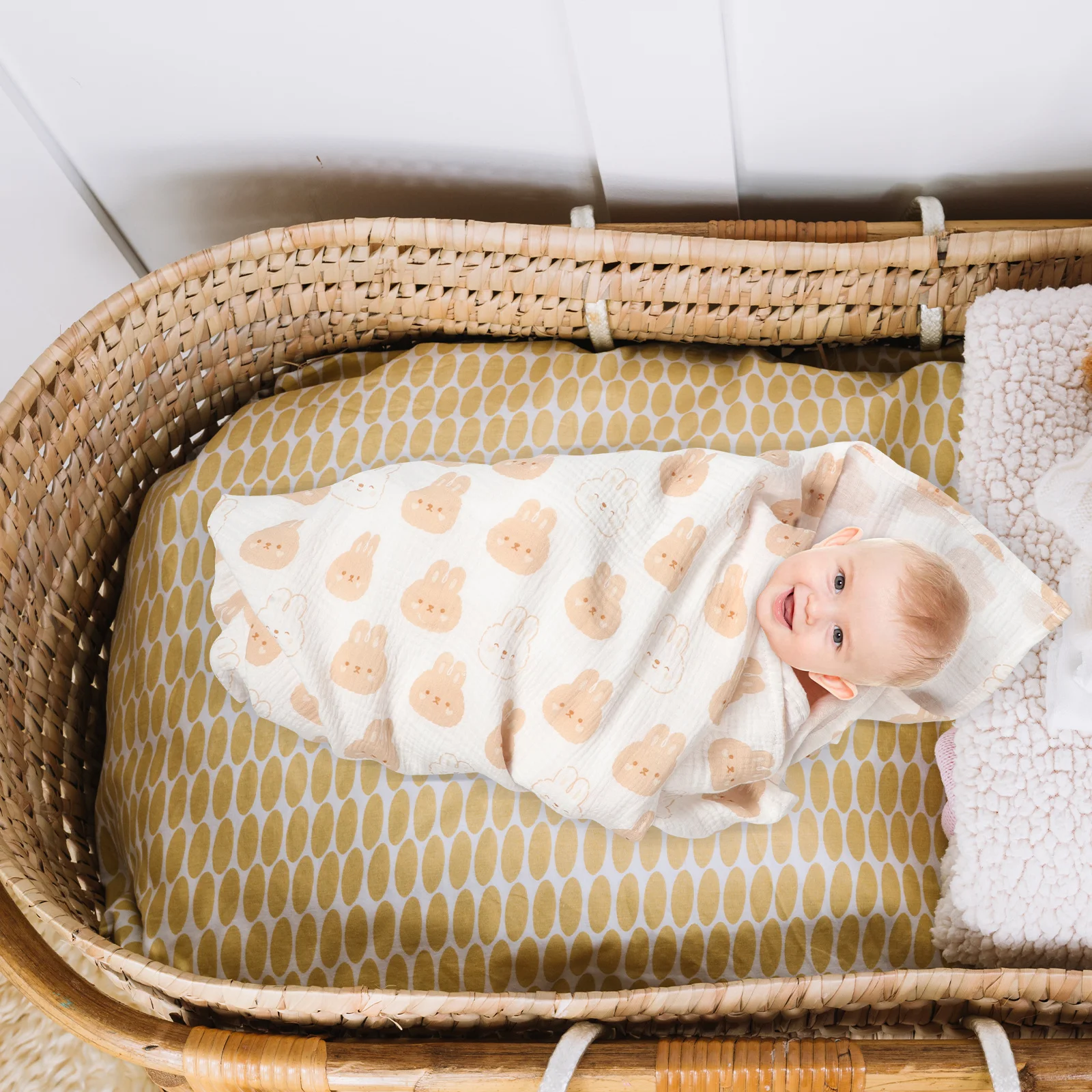 القطن الطفل قماط بطانية الصيف تنفس الوليد تلقي التفاف طبقة مزدوجة بطانية ناعمة للحضانة طفل للجنسين