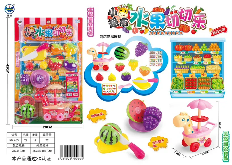 Kinderspeelgoed voor meisjes Speelgoed voor kinderen Keukenspeelgoed Kookpotten Set Keukenaccessoires Minispeelgoed Popaccessoires Fruitsnijders