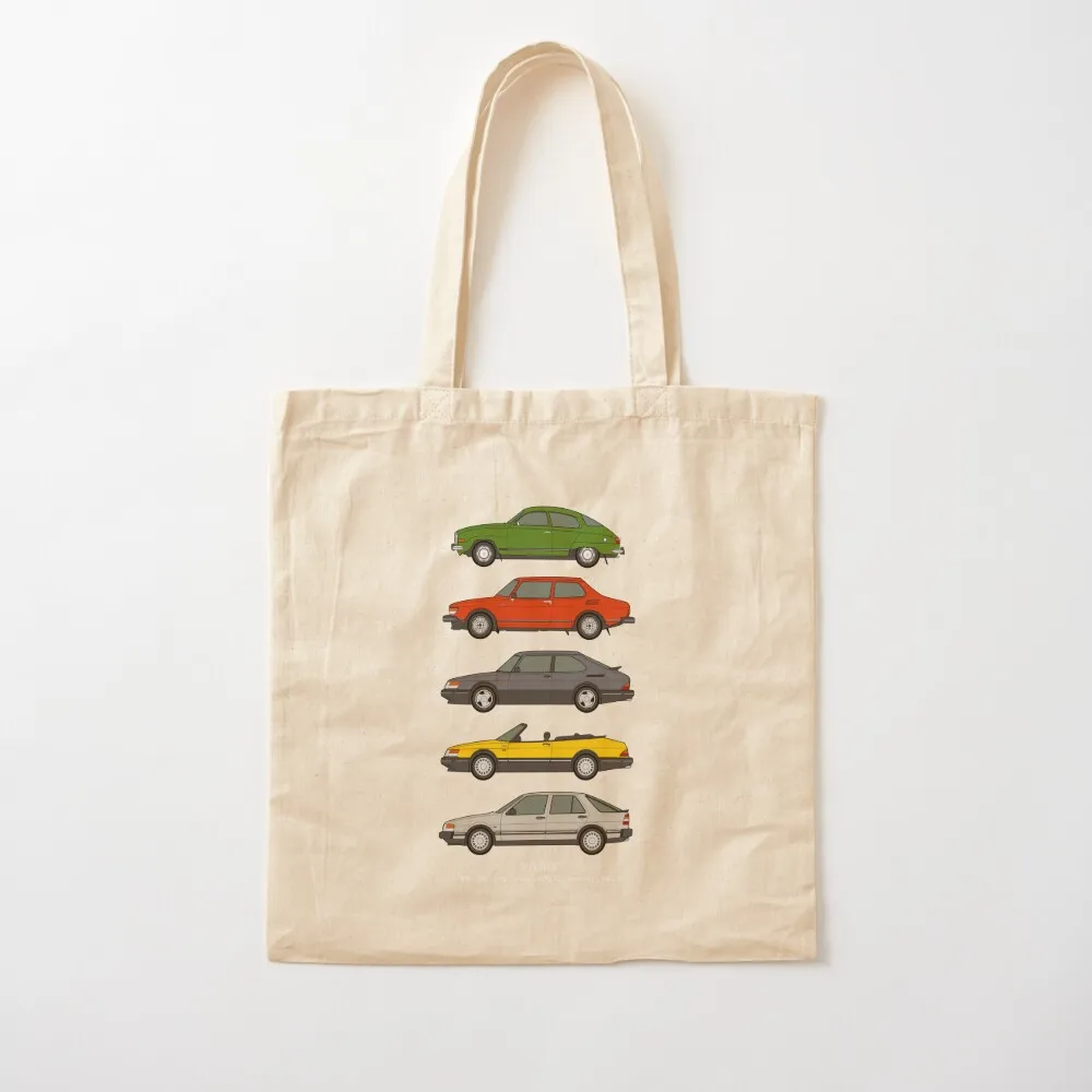 

Saab Classic Car Outline Illustration Tote Bag shopper bag women Gift bag Canvas Tote