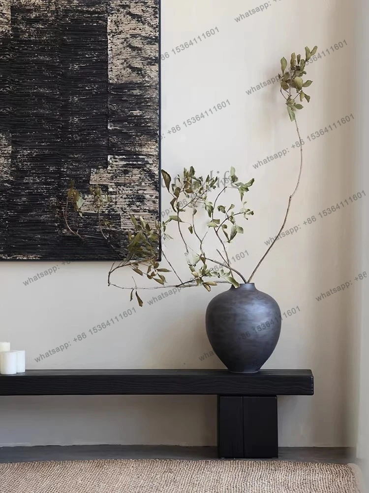 

Wabi Sand Wind Retro Ceramic Vase Water Raising Flower Arrangement Desktop New Chinese Entrance
