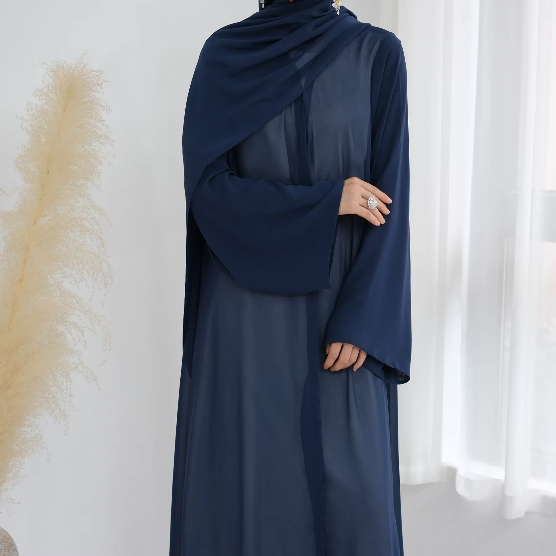 

Muslim Women Hijab Dress Chiffon Cardigan Dubai Open Abaya Turkey Kaftan 2025 Islam Clothing Saudi Arabic Robe Caftan Jalabiya