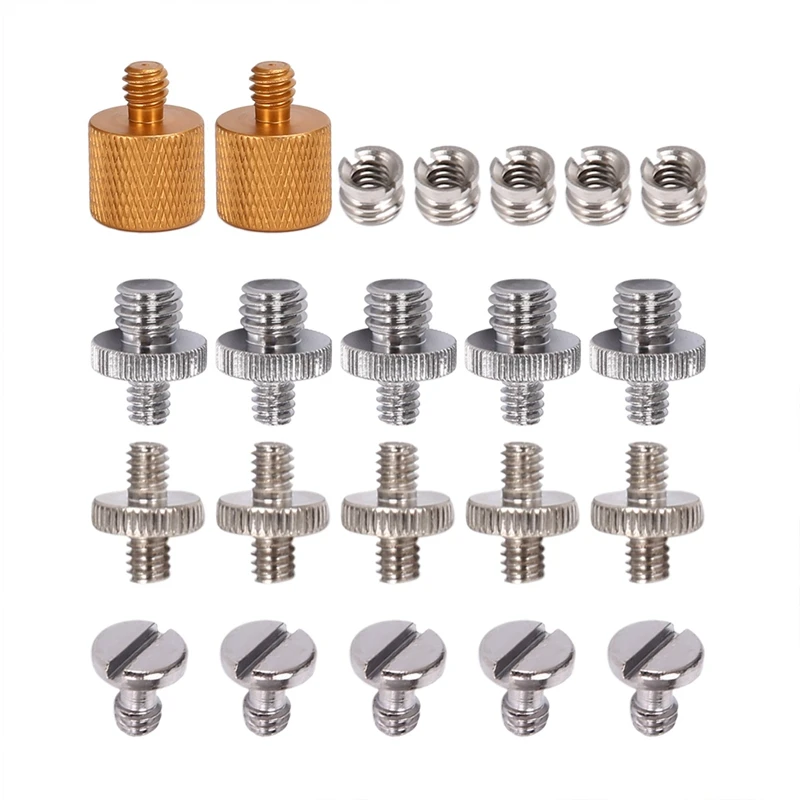 1/4 Inch To 3/8 Inch Male Female Converter Threaded Adapter Screws Accessory Photo Studio Kit Camera Screw For Light