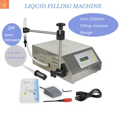 Desktop Digital Control Pump Small Water Liquid Filling Machine Semi Automatic Bottle Beer Filler GFK160 Commercial 5-3500ML