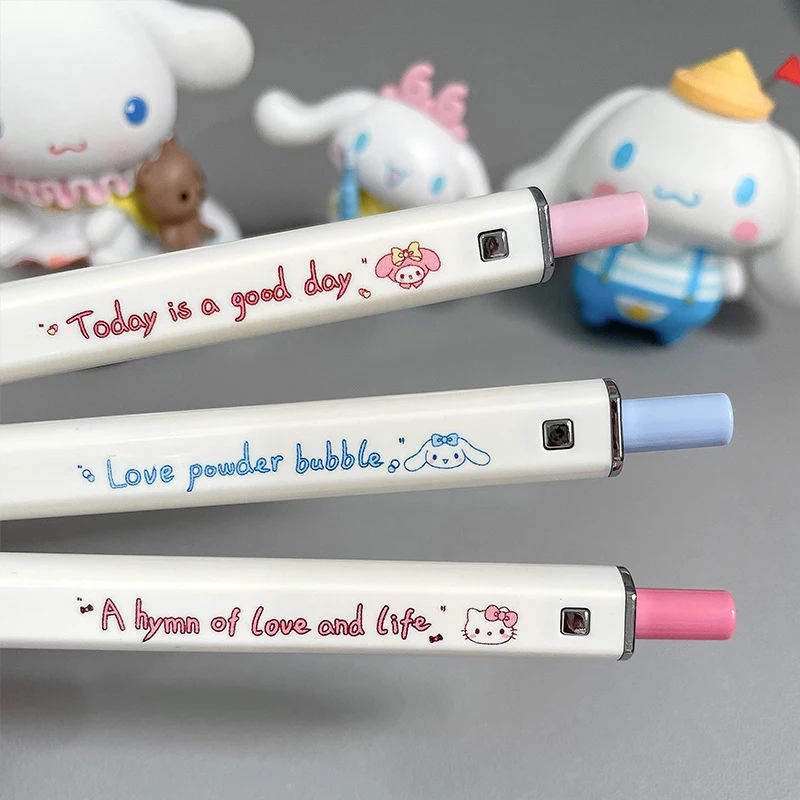 Sanrio 0.5mm Tip To Press The Neutral Pen Square Replaceable Refill Student School Supplies Stationery Homework Toys Girls Gift