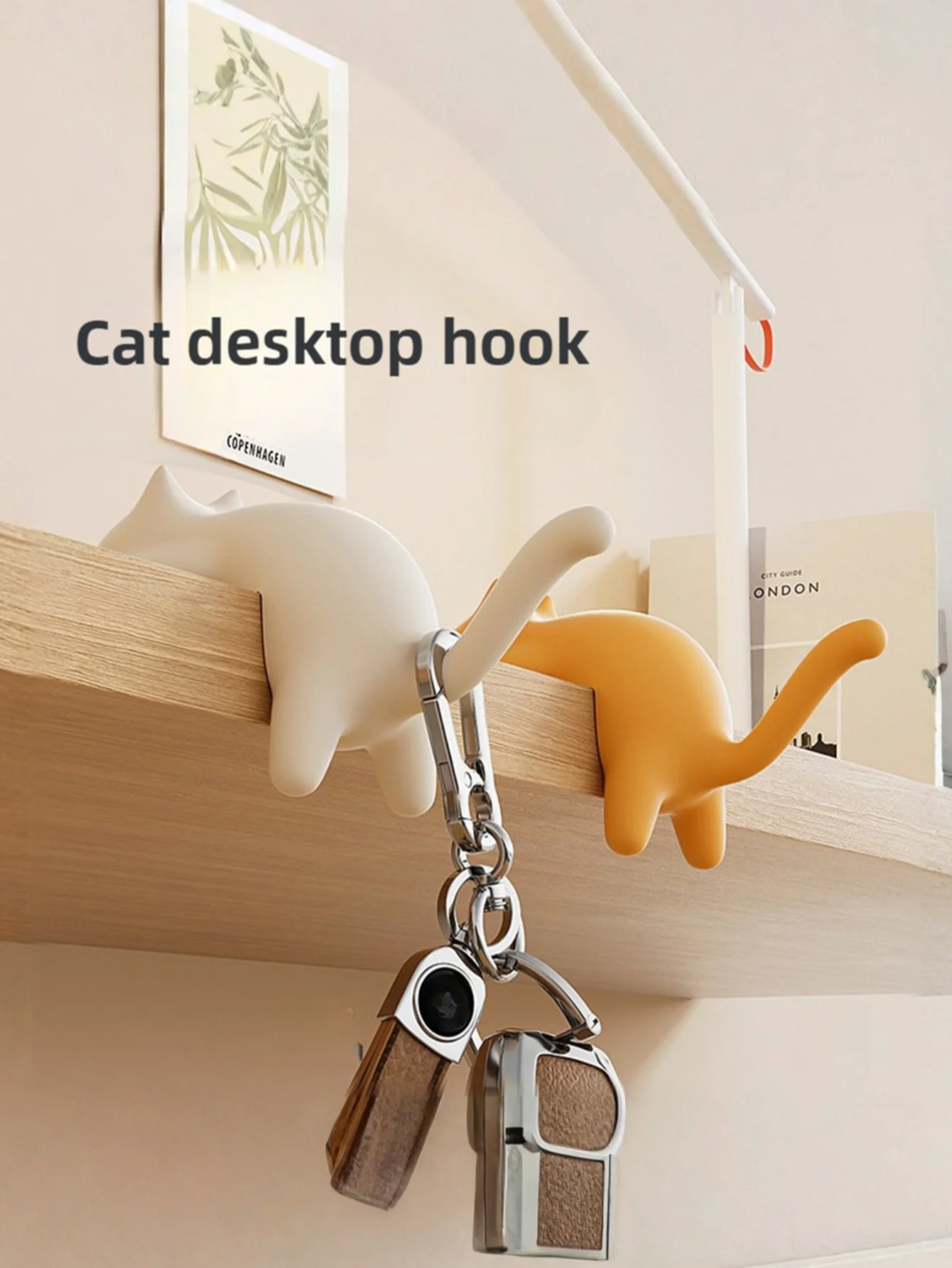 

1/4pcs School Desk Hook Tableside Schoolbag Hook Cat Storage Hook Multi-Functional Bag Hanger For Table Edge Without Drilling