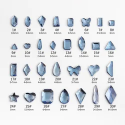 wholesale Light blue multi style Flat Back Nail Rhinestone Special Shaped Crystals Nail Art Stones 3D Personalized Decoration