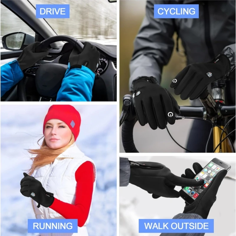 Winter Thermal Gloves Waterproof Windproof And Non-slip Gloves Warm Touch Screen Gloves For Outdoor Running, Cycling, Skinng