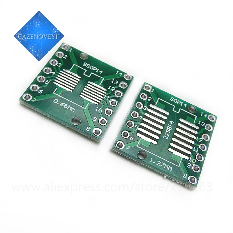 10PCS TSSOP14 SSOP14 SOP14 to DIP14 Transfer Board DIP Pin Board Pitch Adapter In Stock