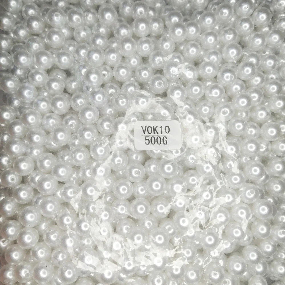 500 Gram 3mm-30mm  Round Beads 2 Holes Imitation Pearl for Craft Decorations Women DIY Clothes Jewelry Sew On Beads Accessories