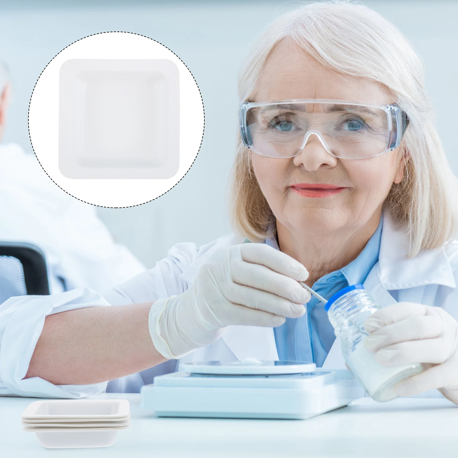 

Weighing Dish Mini Boat Laboratory Weighting Dishes for Scale Tray Plastic Square