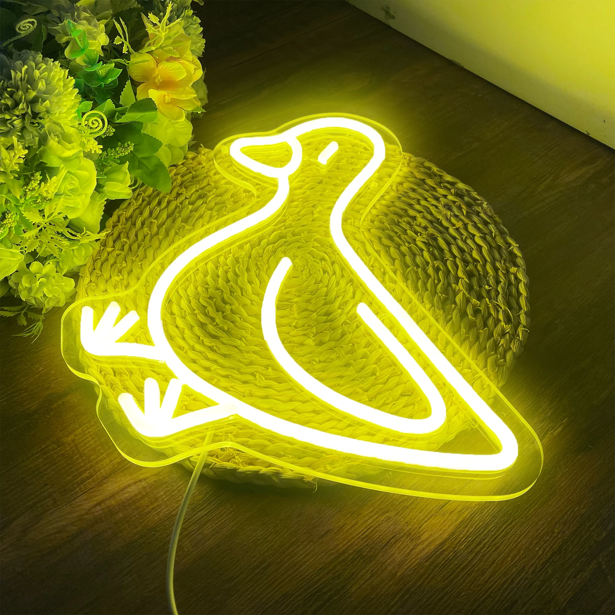 Imagem -04 - Pato Sinal de Néon Quarto Personalizado Led Sinal de Parede Arte da Parede Néon Decoração Luzes Legal Sinal de Néon Festa Decoração Sinal