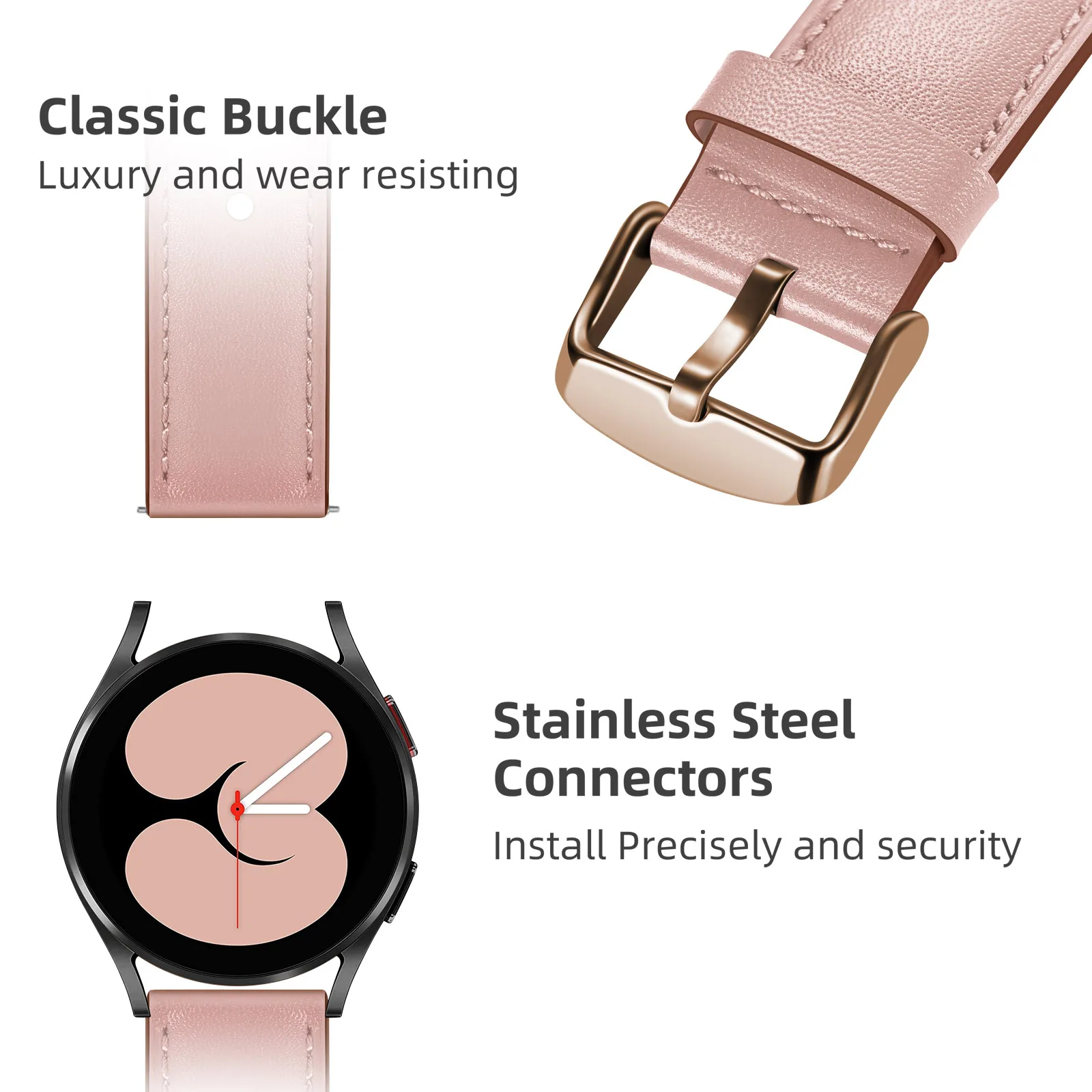 حزام من الجلد ل سامسونج غالاكسي ساعة 4/5 44 مللي متر 40 مللي متر الفرقة سوار ل سامسونج غالاكسي ساعة الكلاسيكية الفرقة 42 مللي متر 46 مللي متر معصمه