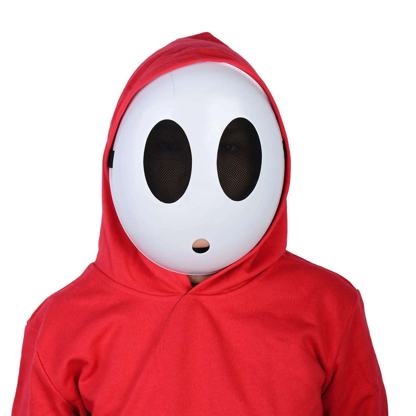 White Shy Guy Mask for Adult Boy Girl Masques Full Face Mask Costume Cosplay Props Game Video Birthday Party Masquarade Mask