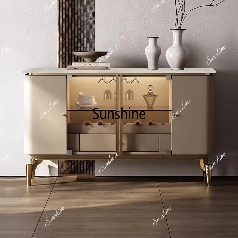 

Light luxury solid wood dining side cabinet Modern simple entrance cabinet Living room wall locker