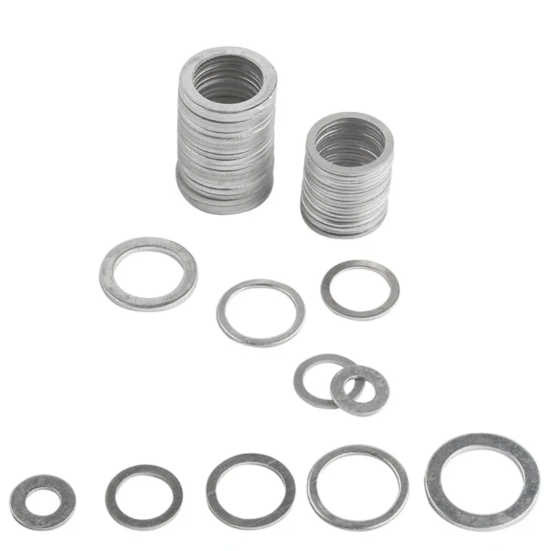 20/50 Piezas de Juntas Tóricas de Aluminio, Arandelas Lisas M4 M5 M6 M8 M10 M12 M14 M16 M20 M22 M24 M26 para Tapones de Cárter y Kit de Fijaciones de Aceite
