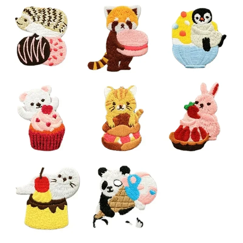 20pcs/Lot Luxury Anime Embroidery Patch Game Penguin Bear Panda Hedgehog Seal Bunny Clothing Decoration Accessory Craft Applique