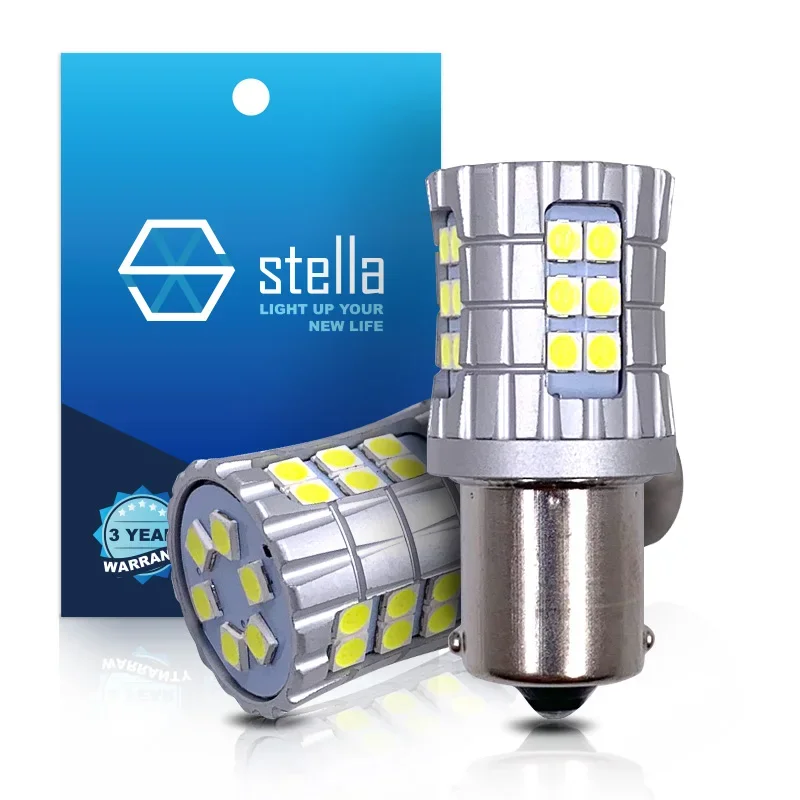 Stella 2pcs P21w led canbus 1156 BA15S 12V 24V Tail Bulb Side lights Drl  turn signals  Reverse Brake Lights Signal Light  white