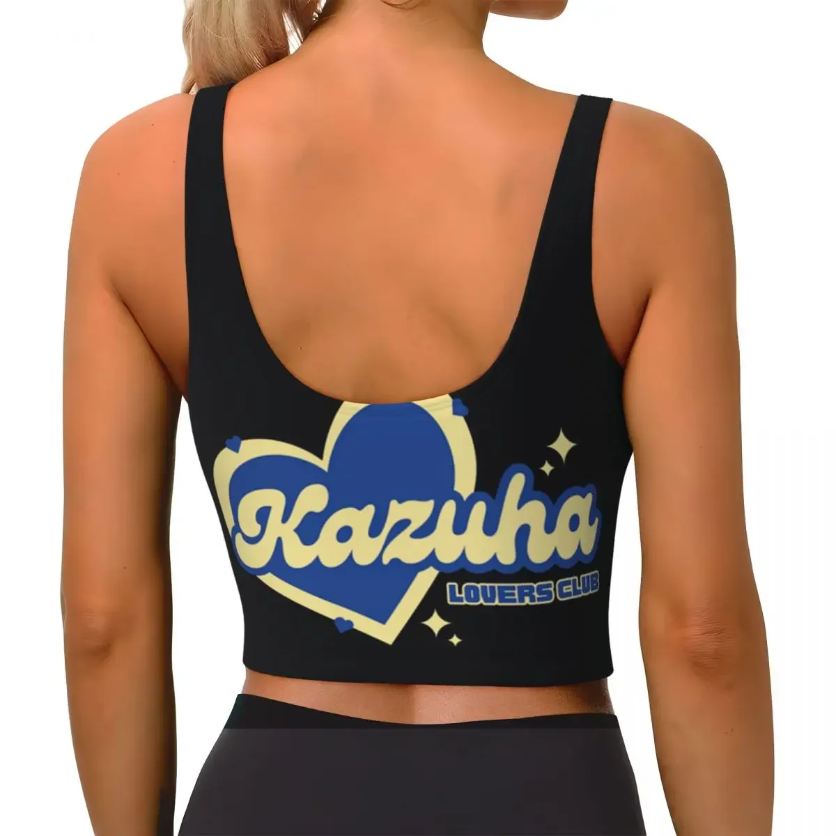 Custom Kazuha Lovers Club Women Sports Bra High Impact Vest Gym Workout Yoga Crop Tank Tops