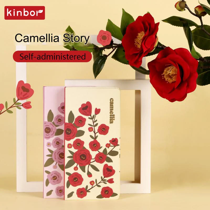 Kinbor Journal Week Planner, Kawaai Sakura/Camellia Pocket Notebook for Work Home Office ๋จ์ด์ฅ, Self-discipline Organizer Agenda