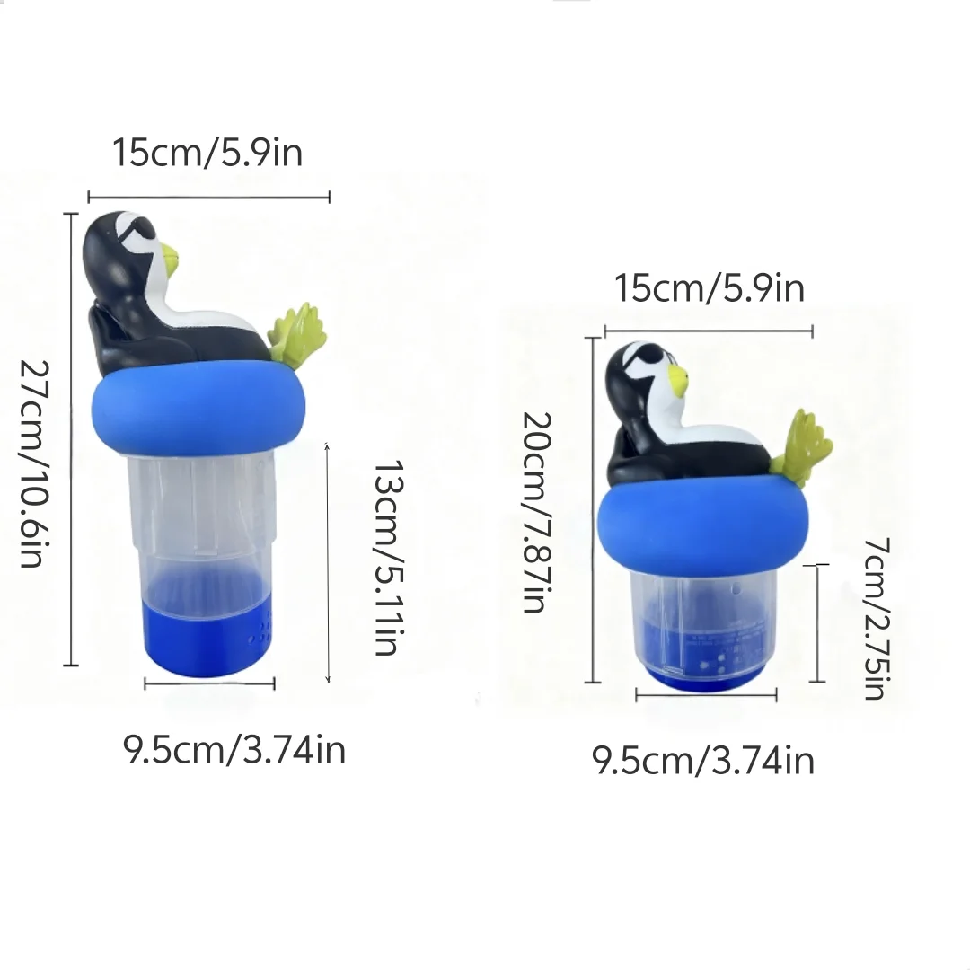 Penguin Floating Pool Chlorine Dispenser, Fits 1 and 3 Inch Tablets for Large and Small Pools, Hot Tub, Spa view 4