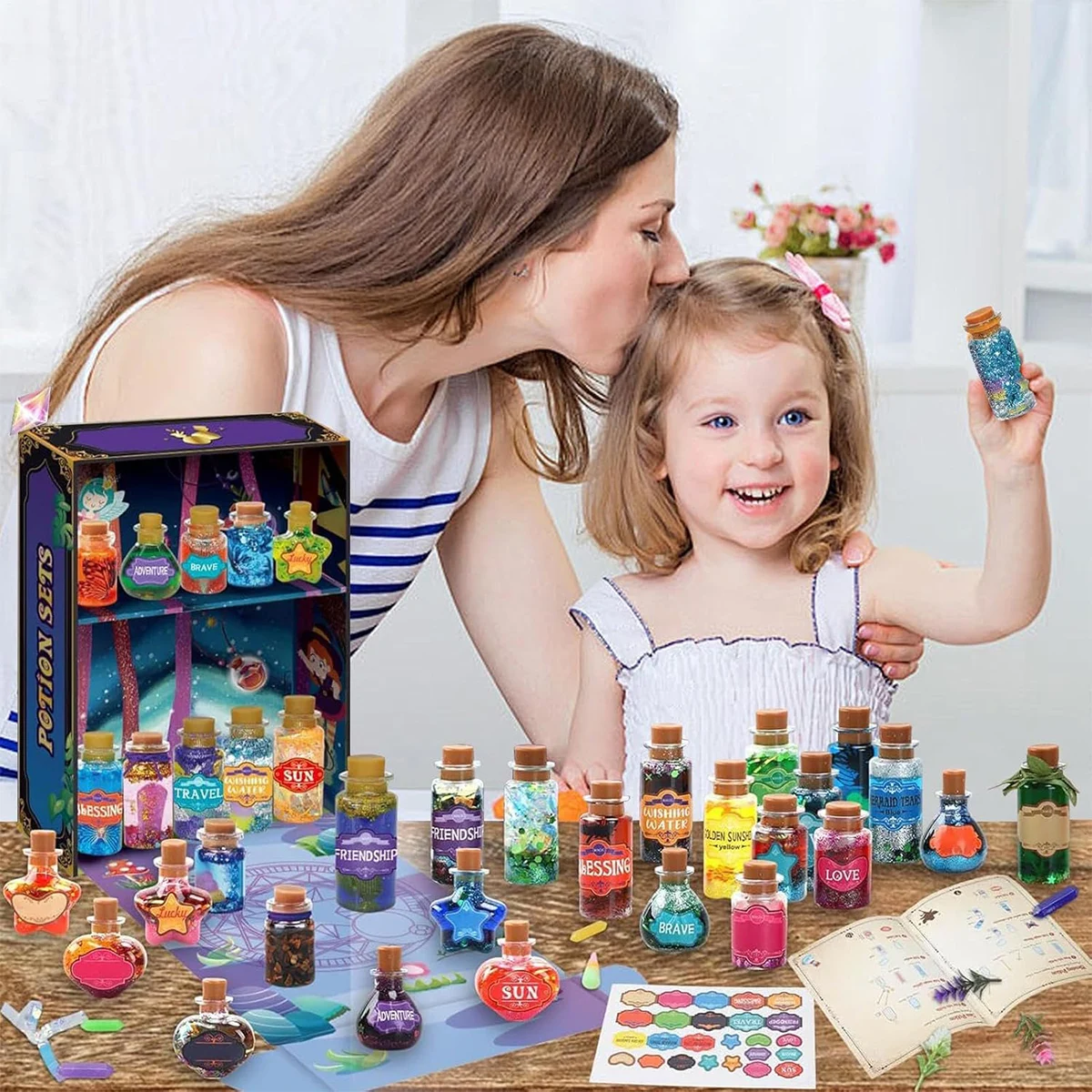 diy-magic-potion-making-kit-22-bottles-glitter-decorations-creative-craft-set-for-kids'-magical-play