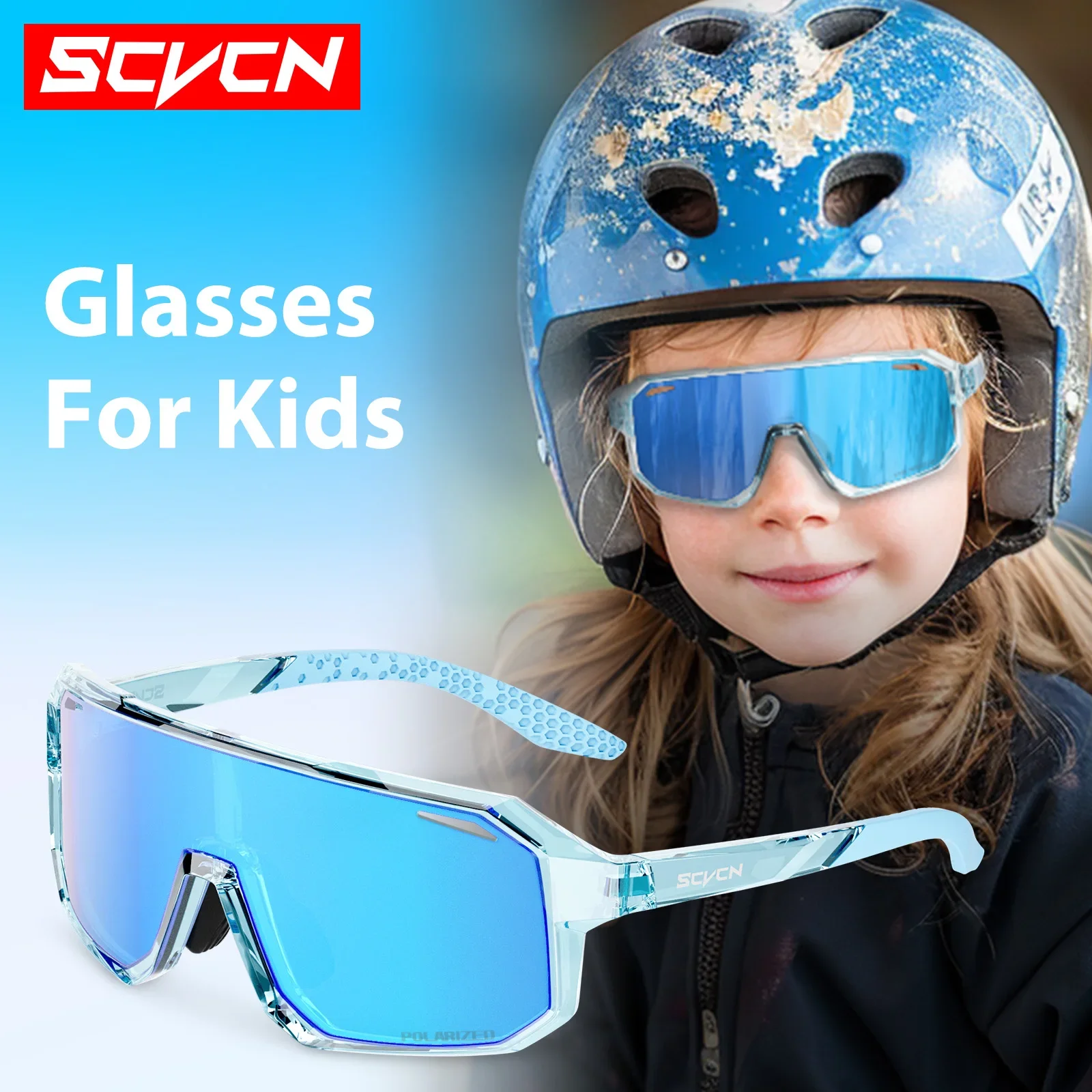 

Поляризованные детские велосипедные солнцезащитные очки Scvcn, велосипедные очки для детей, мальчиков и девочек, маленькие размеры, модные уличные защитные очки UV400