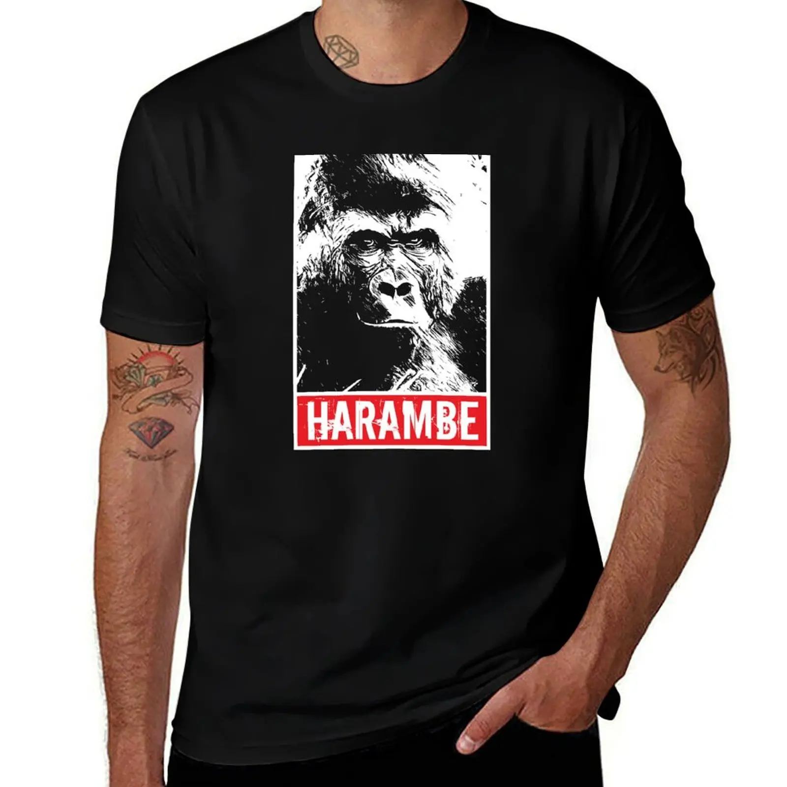 

Harambe T-Shirt black cotton t-shirt plain for man package t shirt personalised t shirt man designer T-Shirt