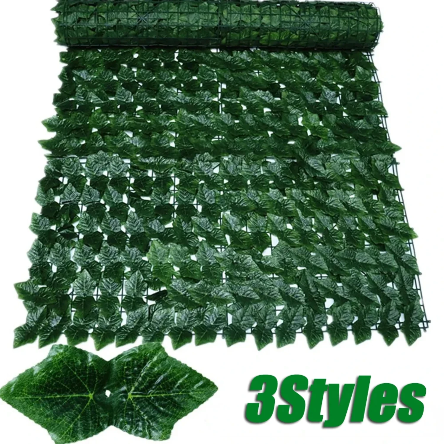 Artificial Green Ivy Hedge Fence Panels - Faux Privacy Fence for Outdoor Garden and Balcony Decoration - Lush Green Leaf Design 