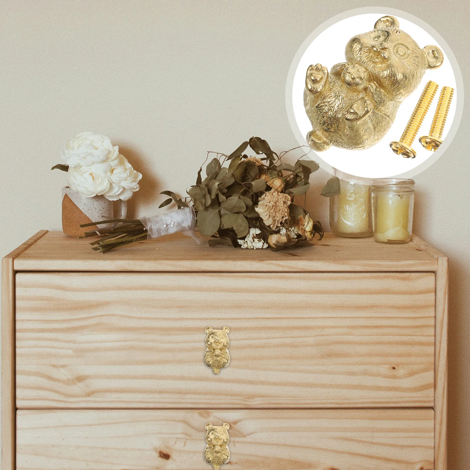 

Creative Panda Brass Door Handle Unique Cabinet Knob Vintage Drawer Pull Modern Kitchen Cabinet Hardware Dresser Knobs