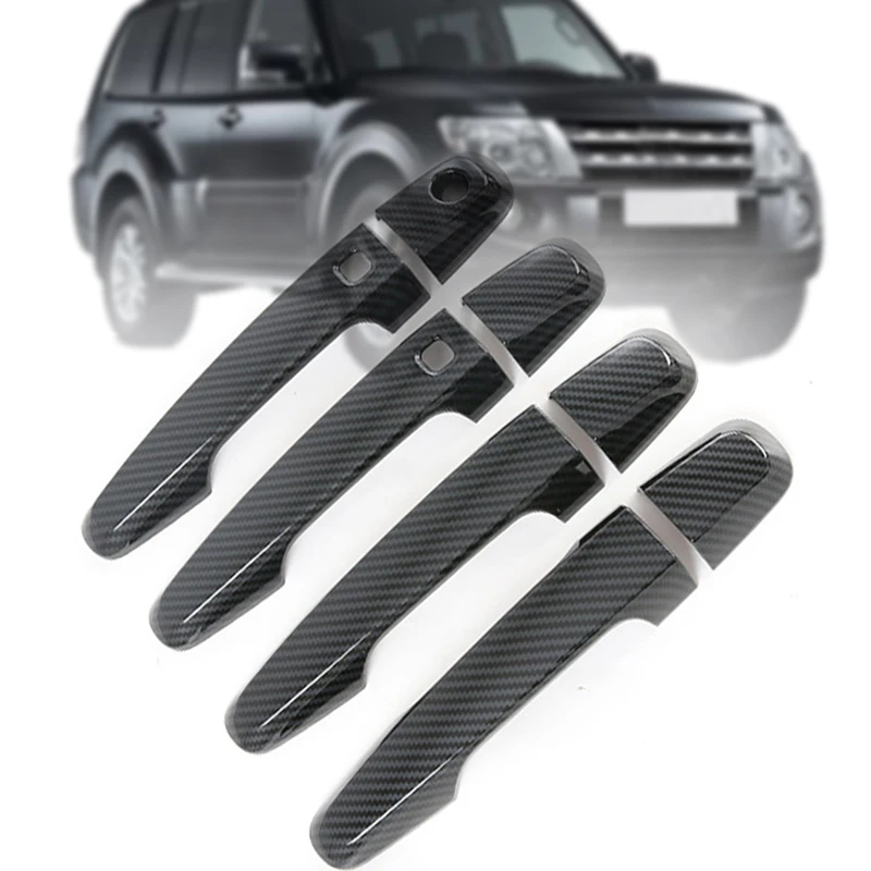 غطاء مقبض الباب الخارجي للسيارة ملحقات الكسوة لنمط ألياف الكربون Mitsubishi Pajero 2020