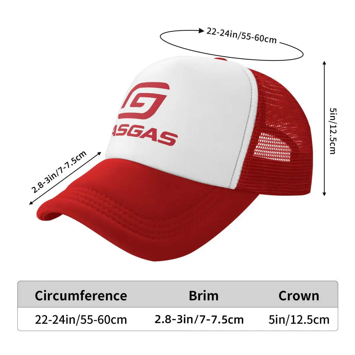 Men Women Best Classic Gasgas Red Logo Trucker Hats Fashion Mesh Baseball Caps Motorcycle Hat Sun Hats Adjustable Sports Cap