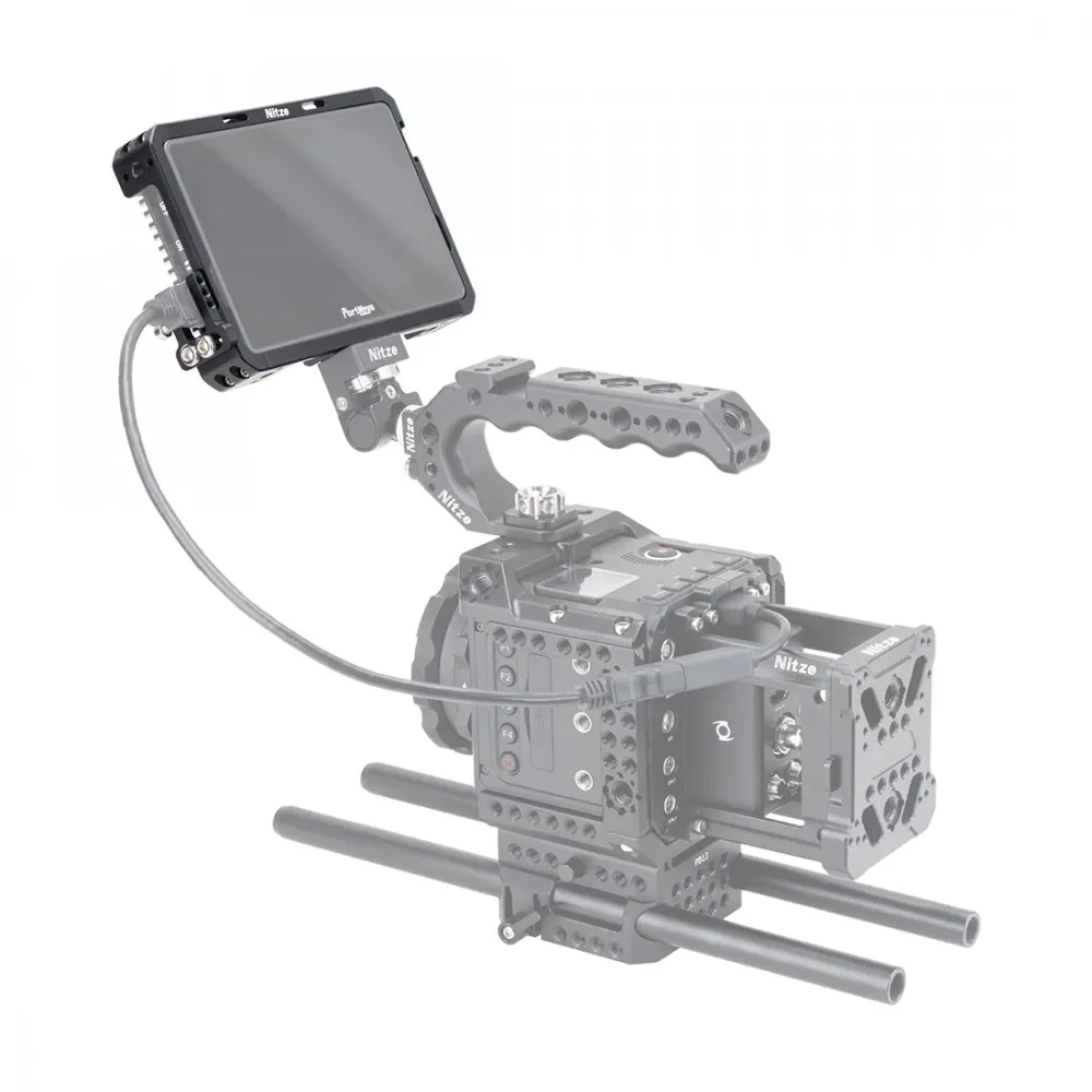 NITZE Full-Frame MONITOR CAGE JTP-BM5 with HDMI Cable Clamp FOR PORTKEYS BM5 III / BM5 III WR / BM5 WR 5.5