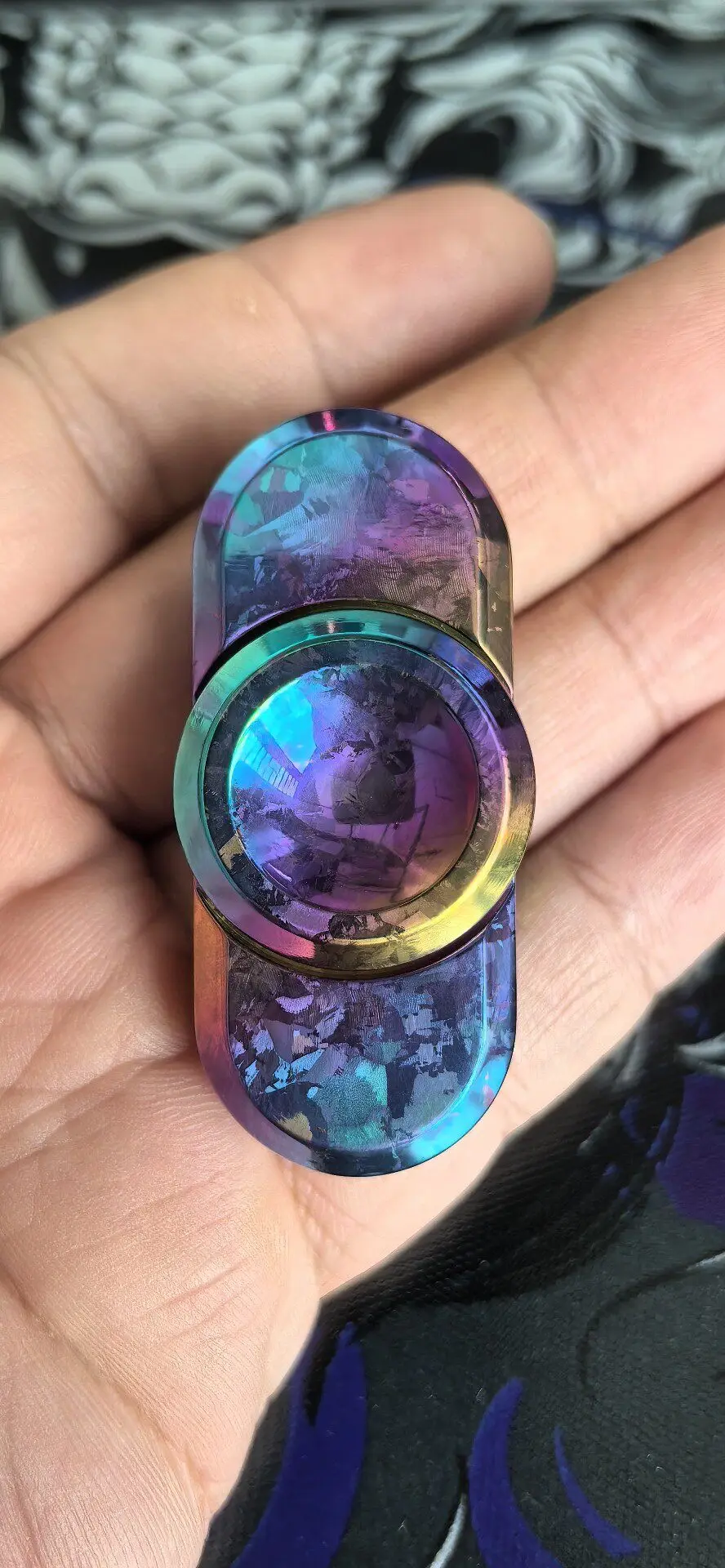 Used EDC YH Stick Gyroscope, Ice Crystal Titanium N2 Mixed Ceramic Bearing Sprocket Fidget Spinner