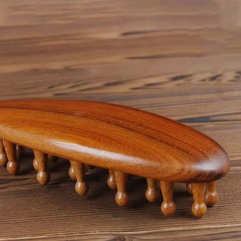 الذهبي خشب الصندل مشط رئيس ميريديان أمشاط خشب الصندل الطبيعي مقبض طويل مشط متعدد الوظائف إدراج تدليك الأسنان مشط 22 الأظافر #4