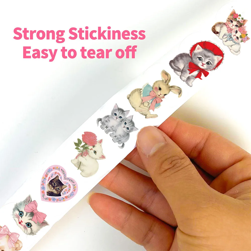 500 قطعة Kawaii خمر الحيوانات Clipart ملصقات الجمالية Y2k موضة الكمبيوتر المحمول الأمتعة الهاتف دراجة نارية سكيت الكتابة على الجدران ملصق #4