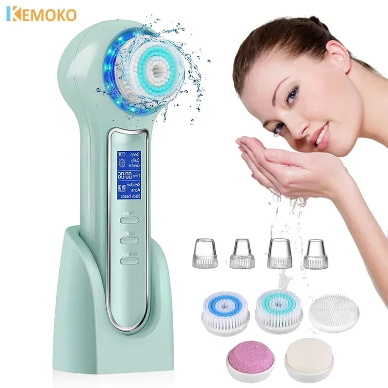 Electric Facial Cleansing Brush 4 IN 1 Blackhead Remover Pore Vacuum Cleaner Deep Cleaning Face Care Black Head Removal Machine