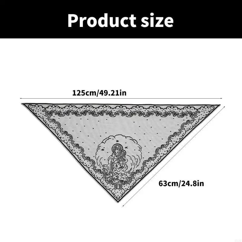 HX6F Triangles couleur solide Écharpe Modèle broderie Modèle d'écharpe en polyester doux