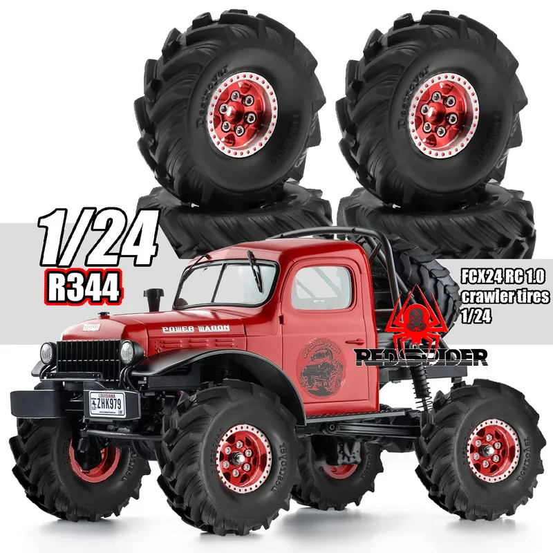 

Red Spider Rc Remote Control Car Tire Accessorys Upgrade 1: 24 Climbing 4pc 63mm Tires Fms Xiaoqi Fcx24 Lemur Camel Cup R344