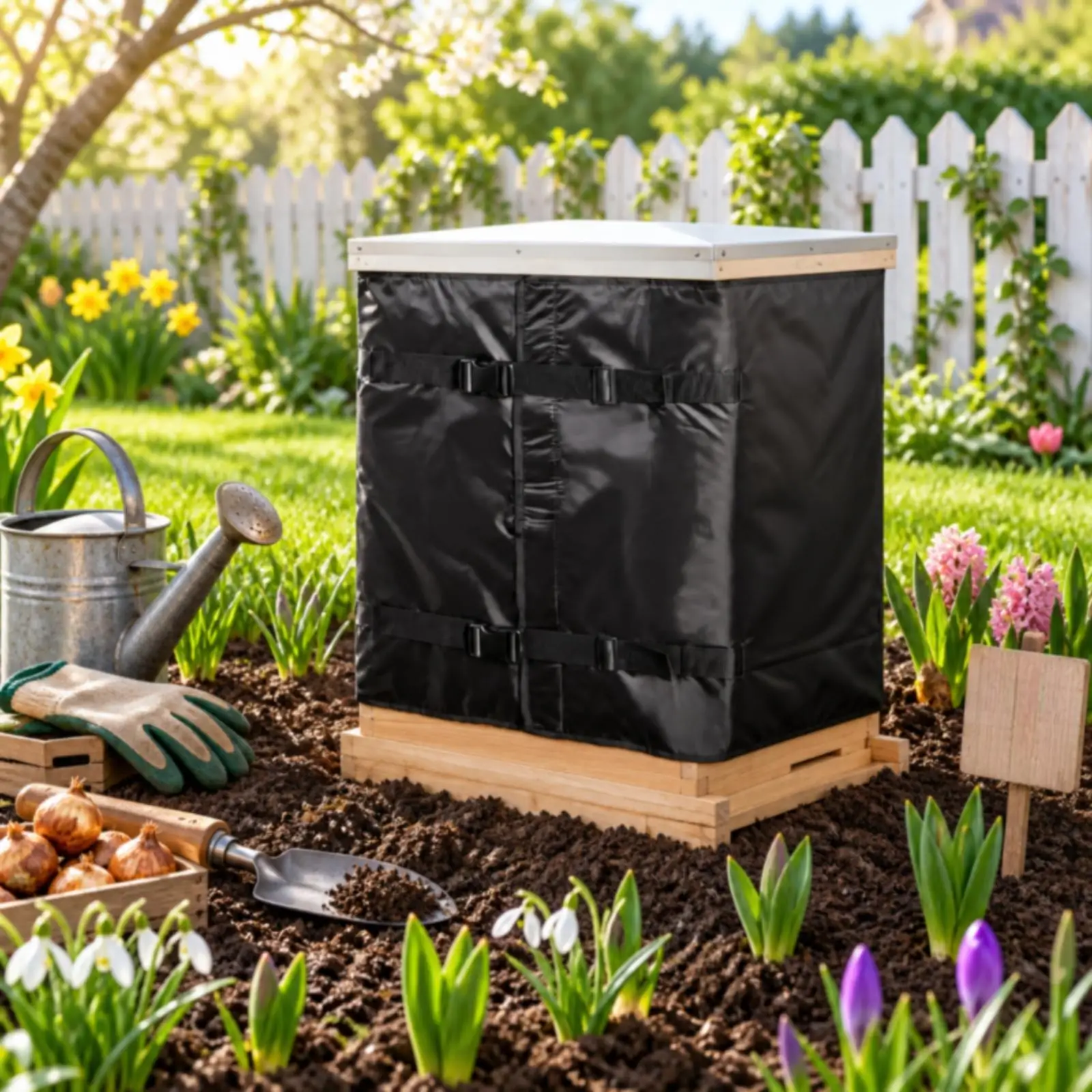 Insulated Apiary Cover Waterproof Winter Beehive Wrap Thermal Winter Beehive Cover for Beekeepers, Snow Management
