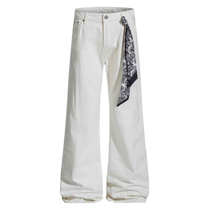 

Повседневные широкие джинсы для мужчин и женщин, прямые хлопковые джинсовые брюки со средней талией на молнии, удобная сезонная одежда на весну и осень