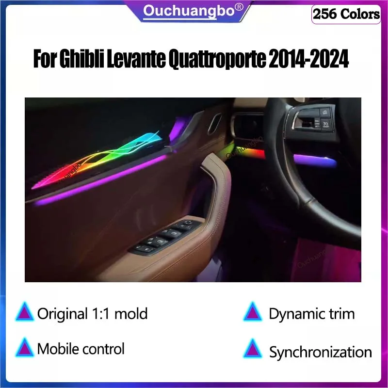 

Декоративный светильник Ouchuangbo для Maserati Ghibli Levante Quattroporte 2014-20, светодиодное акцентное освещение, окружающее освещение для салона автомобиля