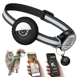 GPS Tracker Cat Collar with QR Name Tag & AirTag Holder, 2 IN 1 Protection Reflective Kitten Collar for Cats Airtag Case gatos