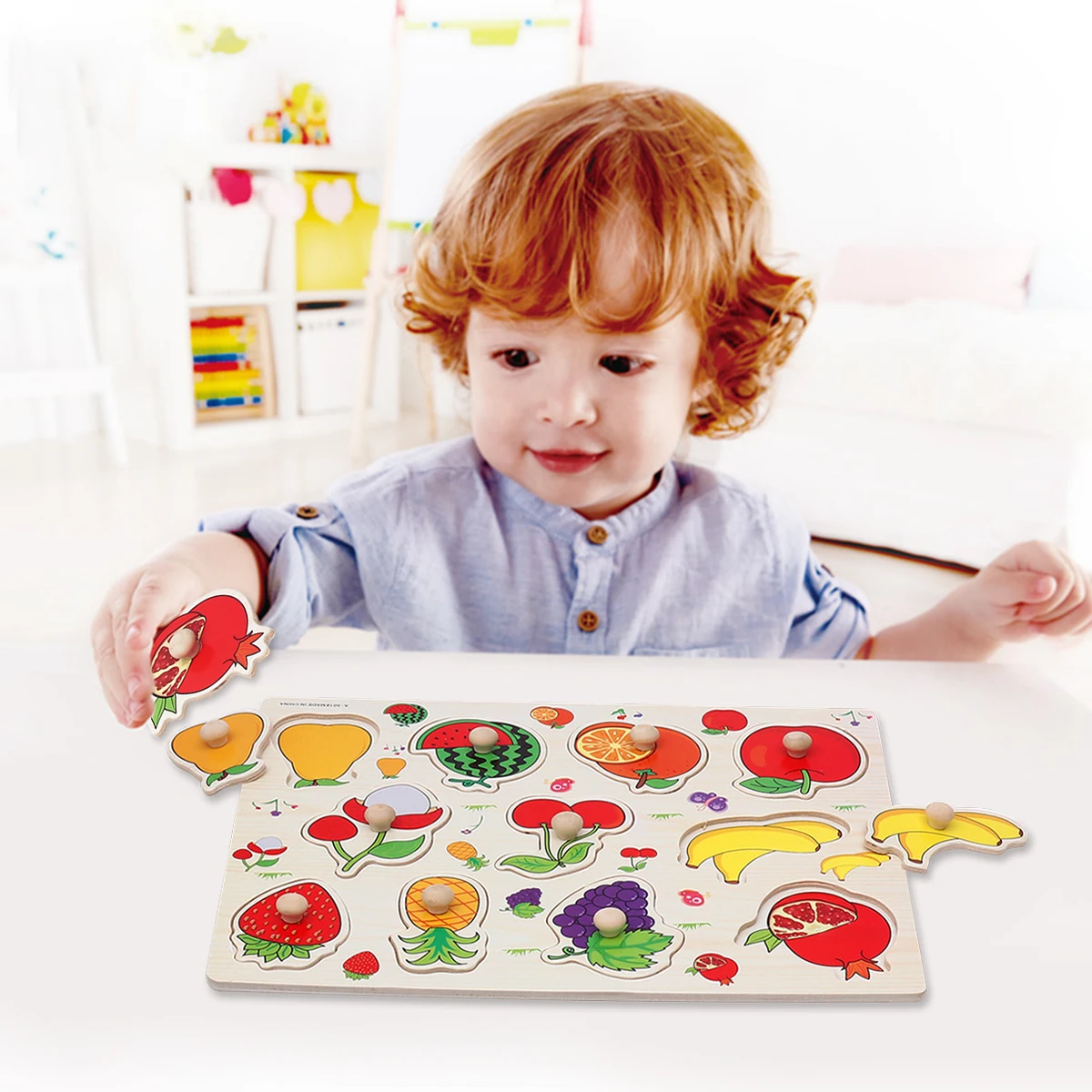 

2Pcs Wooden Peg Puzzle Fruit Vegetable Preschool Educational Learning Puzzle for Toddlers Fine Motor Skills Development