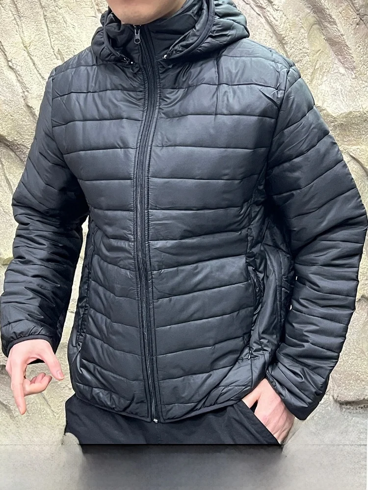 

Легкая хлопковая мужская куртка с капюшоном, водонепроницаемая осенне-зимняя модная подставка, подходит для Long Sve Pure Color, молодежный тренд