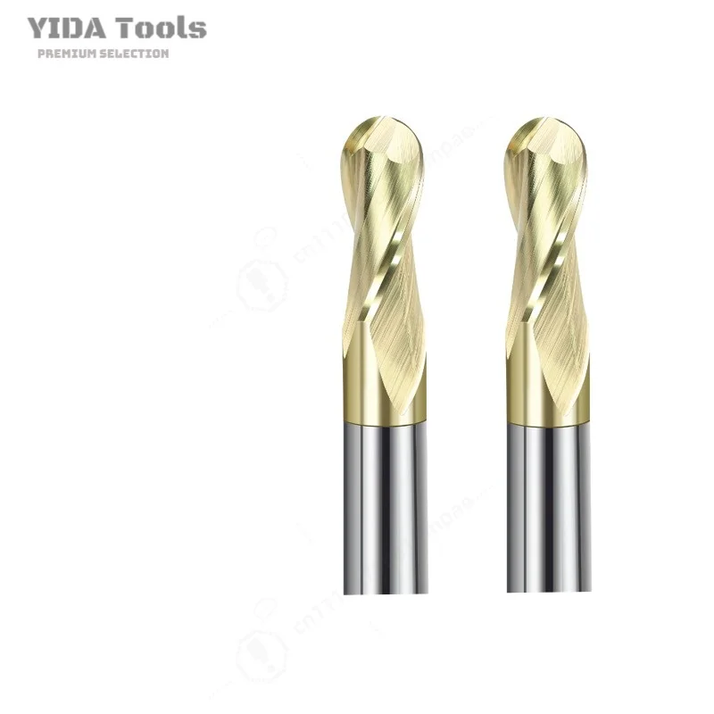 HRC70 2 Flute Solid Carbide Ball Nose End Mill CNC Cutting Tool Specially Used for Stainless Steel Machining