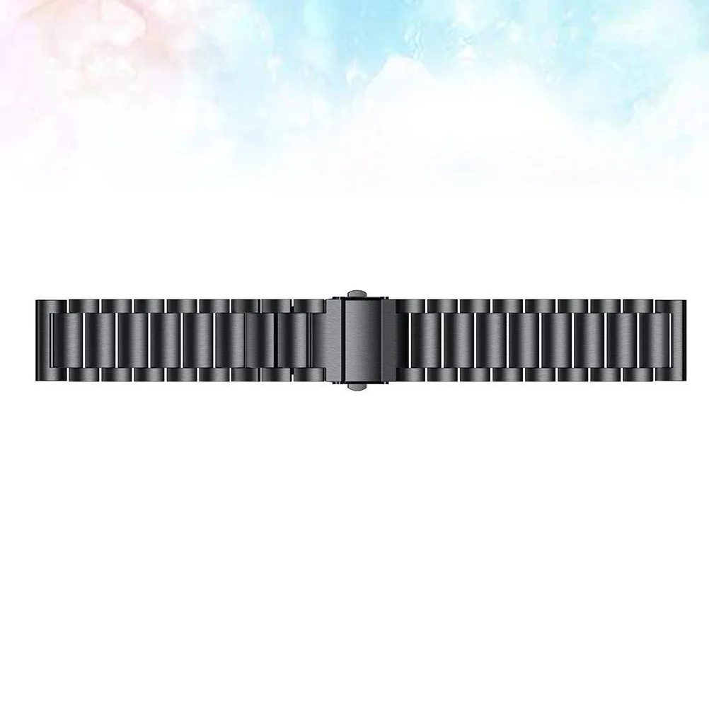 

Stainless Steel Watch Strap Black Buckle Chain Style Smartwatch Band Replacement Strap Compatible for Garmin 3 Metal